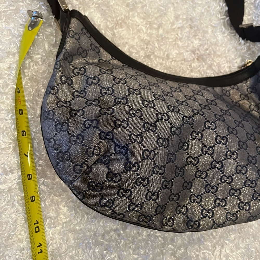 Gucci Navy GG Canvas Web Round Messenger Hobo Bag. - Picture 10 of 14